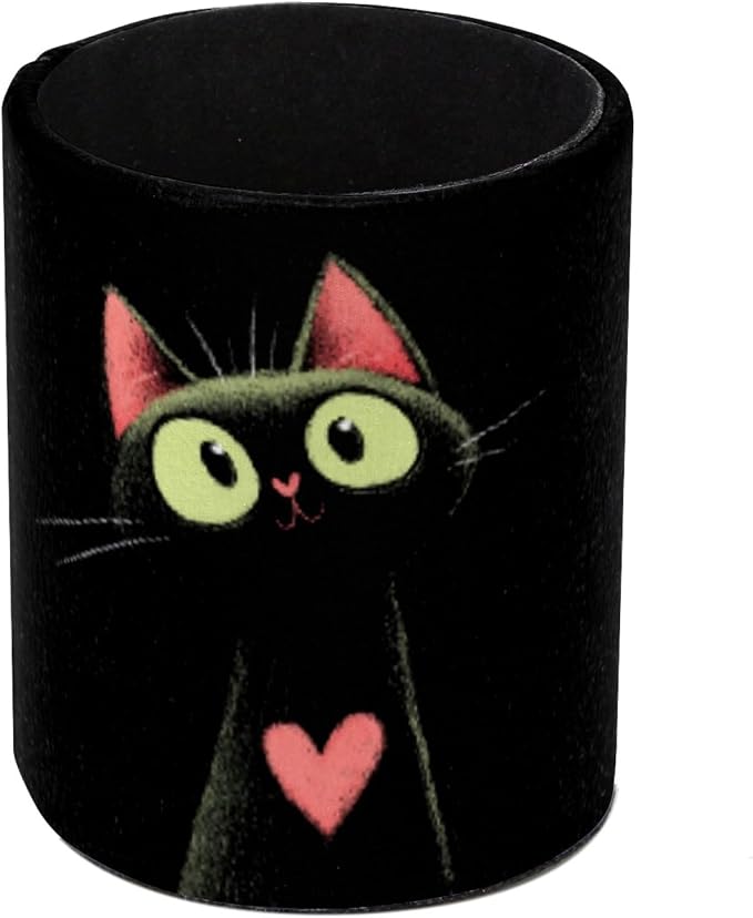 Leather Pen Holder for Desk, Cat Heart Pencil Cup Pen Organizer Makeup Brush Holder for Office Home Kids Countertop Desk Accessory Storage