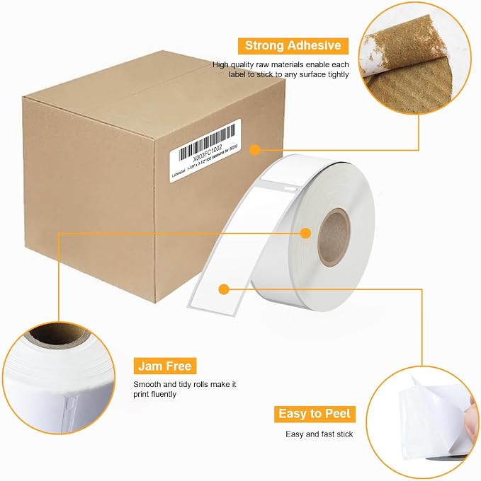 (4200 Labels/12 Rolls) Labelebal 12 Rolls Compatible with DYMO 30252,1-1/8" x 3-1/2"(28mm x 89mm) Direct Thermal Labels,Shipping Replacement Labels Compatible for DYMO LabelWriter Printer