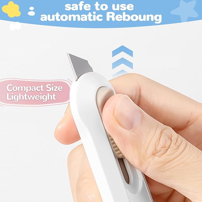20 PSC Box Cutter,Retractable Box Opener, Package Opener, Easy Slide Retractable Cute Utility Knife For Opening Daily Express Boxes, Envelopes, Packages, Paper tapes and more