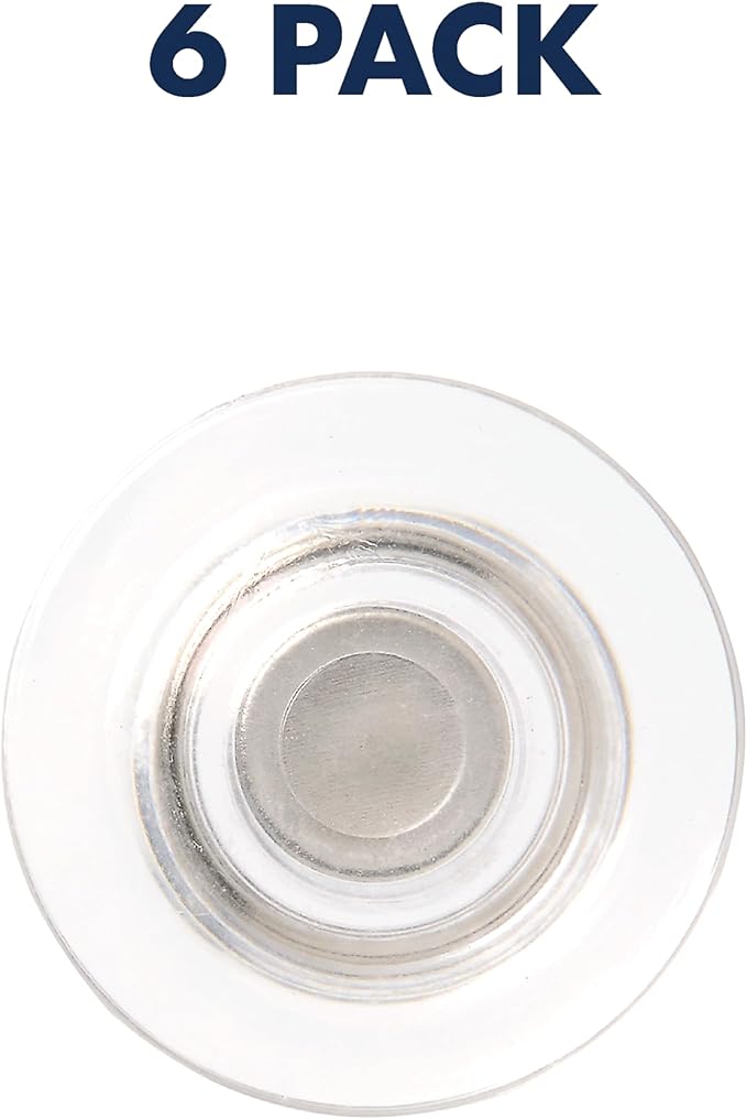 Quartet Strong Magnets for White Boards, Rare Earth Magnet for Glass Whiteboards, Clear, 6 Pack (85391)