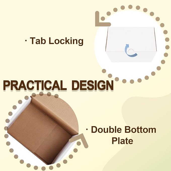 WIFTREY 40 Pack 6X4X4 Small Shipping Boxes, Shipping Box 6 x 4 x 4 for Small Business Packing, White Corrugated Cardboard Mailer Boxes for Shipping Mailing