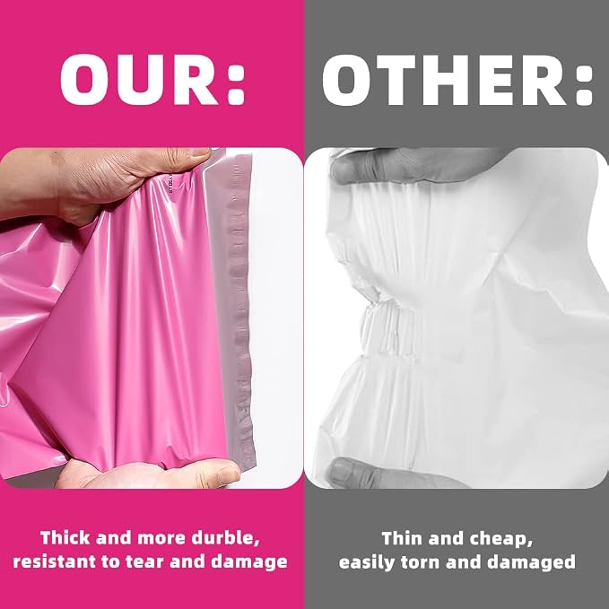 POLYSELLS 4000 pcs 10x13 Inches Pink Poly Mailers Shipping Envelopes, Strong Adhesive Sealing, Waterproof, and Tear-resistant Postal Mailing Bags for Clothing and Accessories