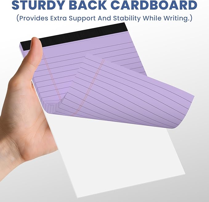 5pcs Small Note Pads, Colored Notepads 5x8 College Ruled Notebook, Writing Pads 5 x 8, Legal Pads, Pad Paper Perforate Notebooks for Work, Message, School, Office Supplies,30 Sheets/Pack