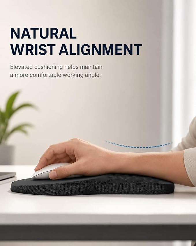 Ergonomic Mouse Pad with Wrist Rest Support, Mousepad for Carpal Tunnel Pain Relief, Memory Foam with Massage Design, Non-Slip PU Base for Office, Home, Gamming