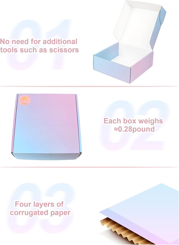 Shipping Boxes 8x8x3 Inch - 30 Pack: Medium Corrugated Cardboard Boxes - Purple Shipping Boxes for Small Business
