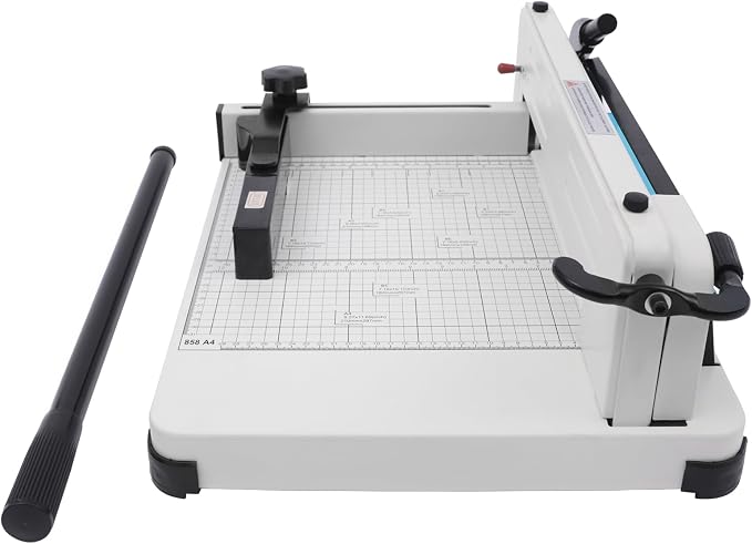 Heavy Duty Guillotine Paper Cutter, 400 Sheets Cutting Capacity 12" Professional Paper Trimmer with Scale Panel & Safety Lock, Metal Base Industrial Commercial Trimmer for Office School Printing Shop