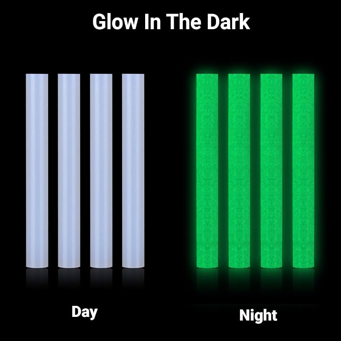 72 Pack 0.43x4 Glow in the Dark Glue Sticks, Hot Melt Glue Sticks Crafting DIY Art Gluing Project Low and High Temp Car Dent Repair Sealing