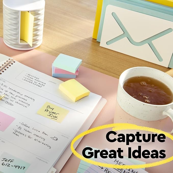 Post-it Notes, 3 in x 3 in, 18 Sticky Notes Pads, 100 Sheets per Pad, The Iconic Canary Yellow Note, New Year Organization or Second Semester School Supplies