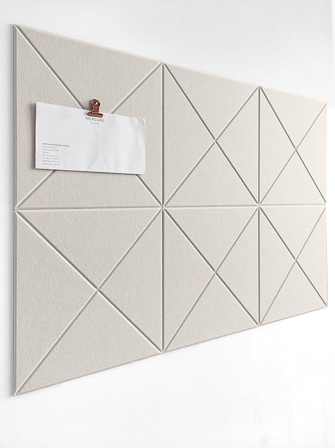 Cork Board 24 x36 Alternative - 6 Pack Felt Wall Tiles with Safe Removable Adhesive Tabs, Cork Boards for Walls Cork Board for Home Office Pin Board Tack Board - Beige