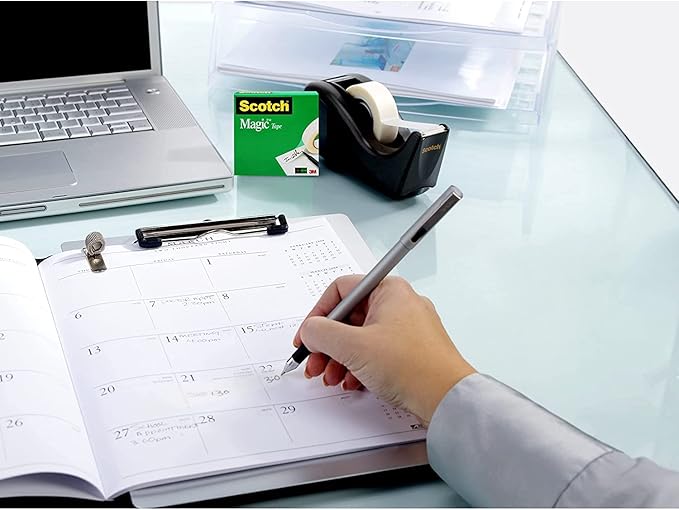 Scotch Desk Tape Dispenser, 1in. Core, Black, 6 Pack