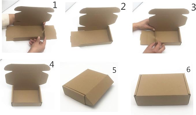 Black Cardboard Shipping Box Mailers 8 x 5.5 x 1.6 Inch Corrugated Packaging Storage Boxes 10 Pack (Inside Size: 7.4 x 5.3 x 1.45)