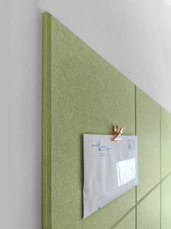 Cork Board 24 x36 Alternative - 6 Pack Felt Wall Tiles with Safe Removable Adhesive Tabs, Cork Boards for Walls Cork Board for Home Office Pin Board Tack Board - Spring Green