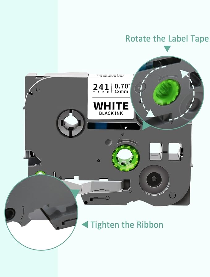 6-Pack 18mm 0.7 Laminated Color Tape Compatible for Brother Label Tape 18mm | P Touch Tze Tz Tape 18mm 3/4 Inch Multi Colored Label Maker Tape for PTD400 PTD610BT PTD410, White/Red/Yellow/Blue/Green/Pink