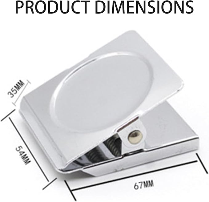 Square Strong Magnetic Clips, 2.3"-6 Pcs, 57 mm, Silver, Refrigerator Magnet Clips, Magnets, Office Supplies, Photo Displays