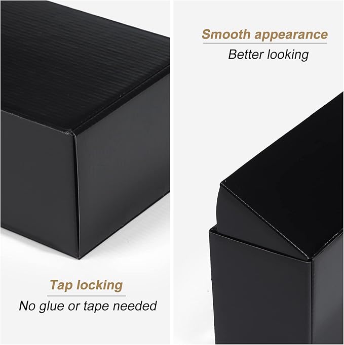 ZBEIVAN 6x4x3 Black Small Shipping Boxes, 20 Packs Corrugated Cardboard Mailer Boxes for Packaging Small Business Mailing Gifts Wrap Boxes with Lids