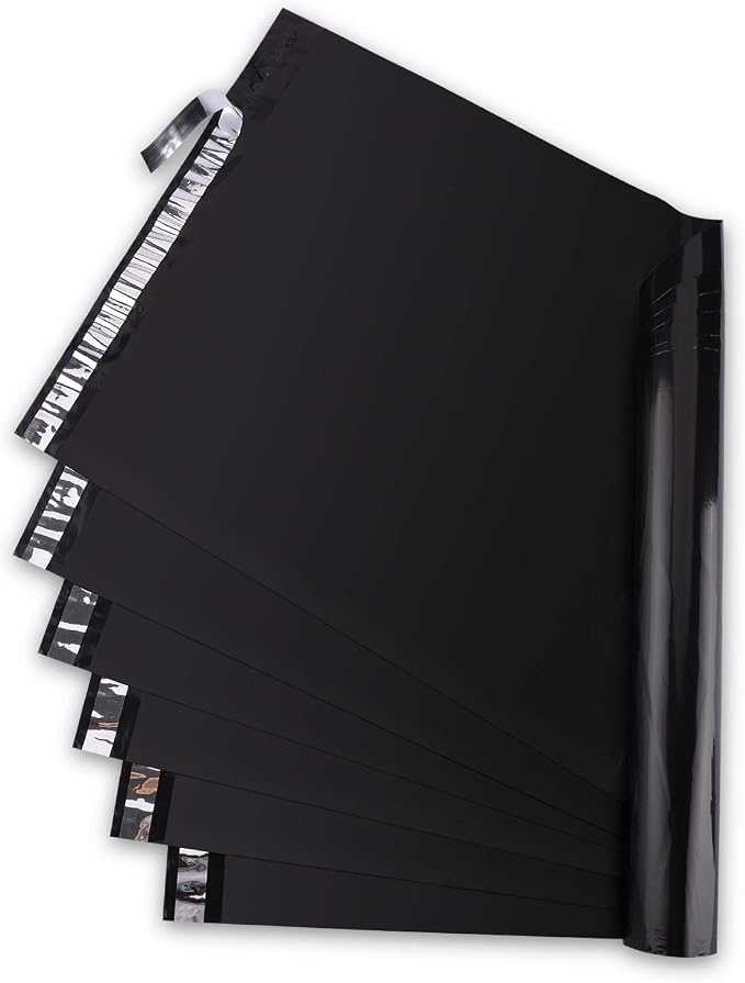 Metronic Black Poly Mailers 14.5x19 Large 200 Pack Self-Seal Shipping Bags, Packaging Envelopes for Small Business, Boutique, Clothing