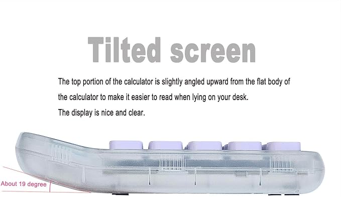 Deskboard Buddy with Calculator, Mechanical Calculator(Purple) | Large LCD Display 8 Digit Tilt Screen and Big Button for Teachers Students Basic Office