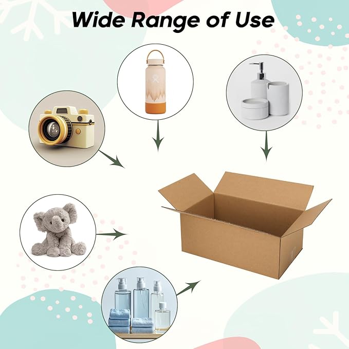 CRUGLA 10x6x4 Shipping Boxes for Small Business, 25 Packs Corrugated Cardboard Boxes for Shipping Packing Mailing