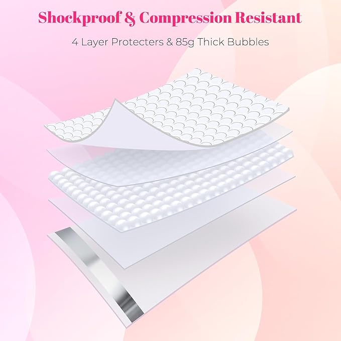 Metronic Bubble Mailer Bulk 10x13" White 500Pack Waterproof Padded Envelopes Self Seal Large Bubble Mailers Cushioning Bubble Envelopes for Shipping,Books,Jewelry Makeup Supplies