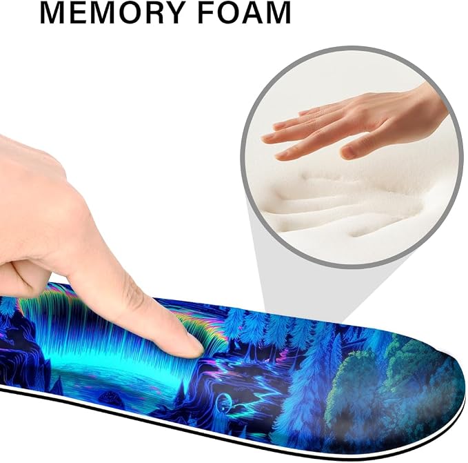 Desk Pad and Keyboard Wrist Rest, Large Mouse Pad + Keyboard Pad+Mouse Wrist Support, Non-Slip Desk Mat Protector for Office, Home 31.5×11.8 Inches Waterfall