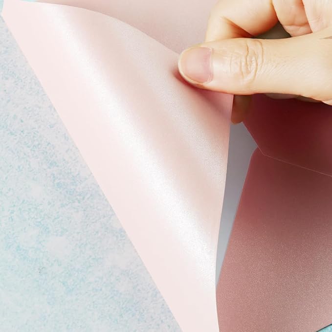 50 Pieces Shiny Envelopes with Gold Stickers, Pink, 4x6 | Gold Stickers Included, For Wedding Invitations, For Graduation, For Baby Shower, For Greeting Cards