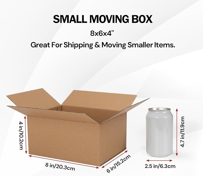 Rempry 30 Pack 8x6x4 Shipping Boxes Brown, Small Corrugated Cardboard Box for Mailing, Packaging Small Business, Kraft Mailer Gift Boxes