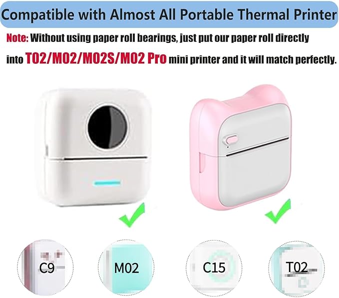 20 Rolls Self-Adhesive Thermal Paper, Glossy Thermal Printer Paper for Mini Portable Printer, 57 x 25mm, Thermal Labels for Most Pocket Printer