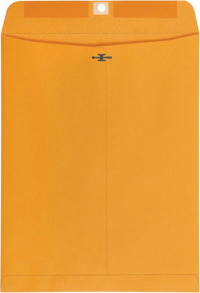 Amazon Basics Clasp Kraft Envelopes for Documents, Gummed Mailing, 10" x 13", 100-Pack