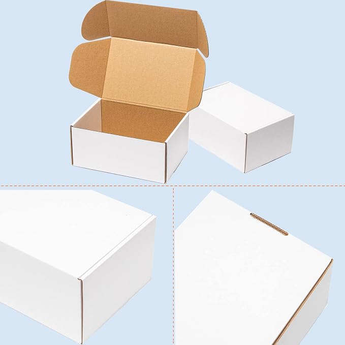 Wowxyz Shipping Boxes 9x6x4 inches 25 Pack White Corrugated Cardboard Mailing Box for Small Business - Literature Mailer Mail Packaging Supplies | Medium White Literature Mailer Packaging Supplies