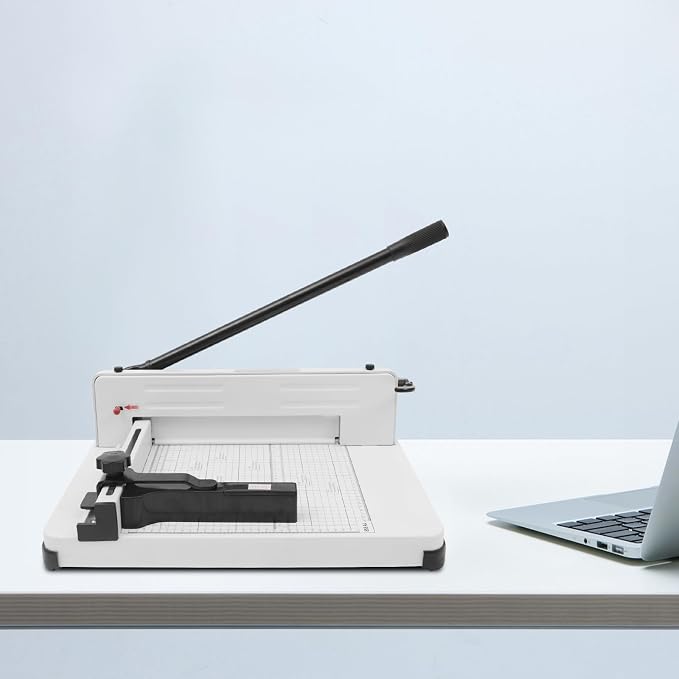 12" Guillotine Paper Cutter, Heavy Duty 400-Sheet Capacity with Safety Lock & Shield, Hss Blade Precise for Office School Home, Manual Trimmer for A4 B5 Cardstock