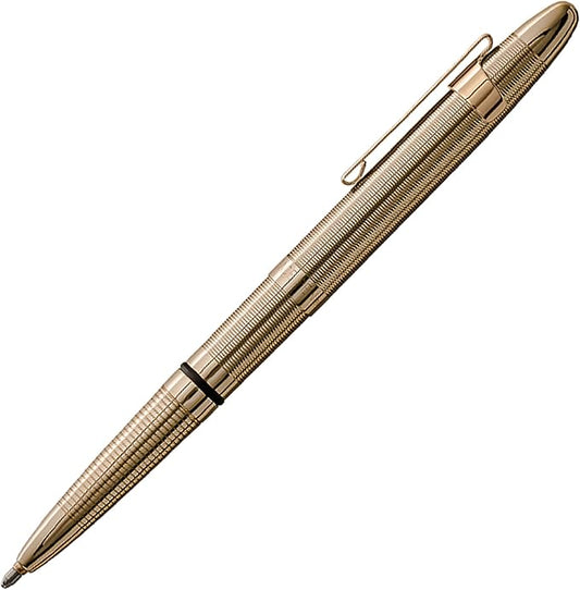 Fisher Space Pen Lacquered Brass Bullet Space Pen, Pressurized Ballpoint Pen, Compact Size, Writes Upside Down, Extreme Temperatures, Smooth Black Ink, Medium Point, Pocket Clip, Gift Box, Made in USA