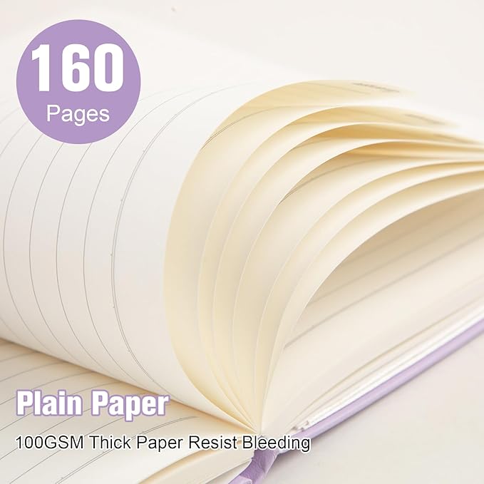 Lined Journal Notebook for Work with 160 Pages, 5.6" x 8" Hardcover Notebooks Journals Medium Size for Writing Women Men