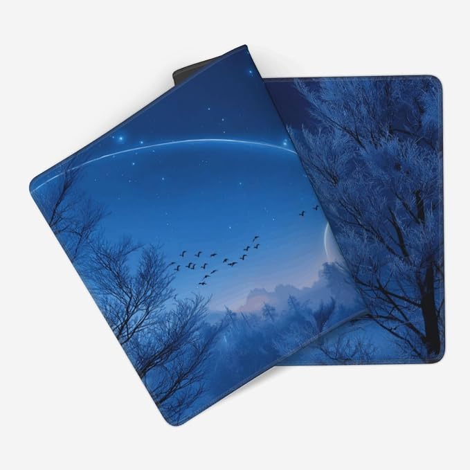 XXL Gaming Mouse Pad 35.4x15.7 Inch, Large Extended Desk Mat | Mousepad with Blue Meteor Design, Non-Slip Rubber Base, Water-Resistant Surface and Stitched Edges for Gaming, Office & Home