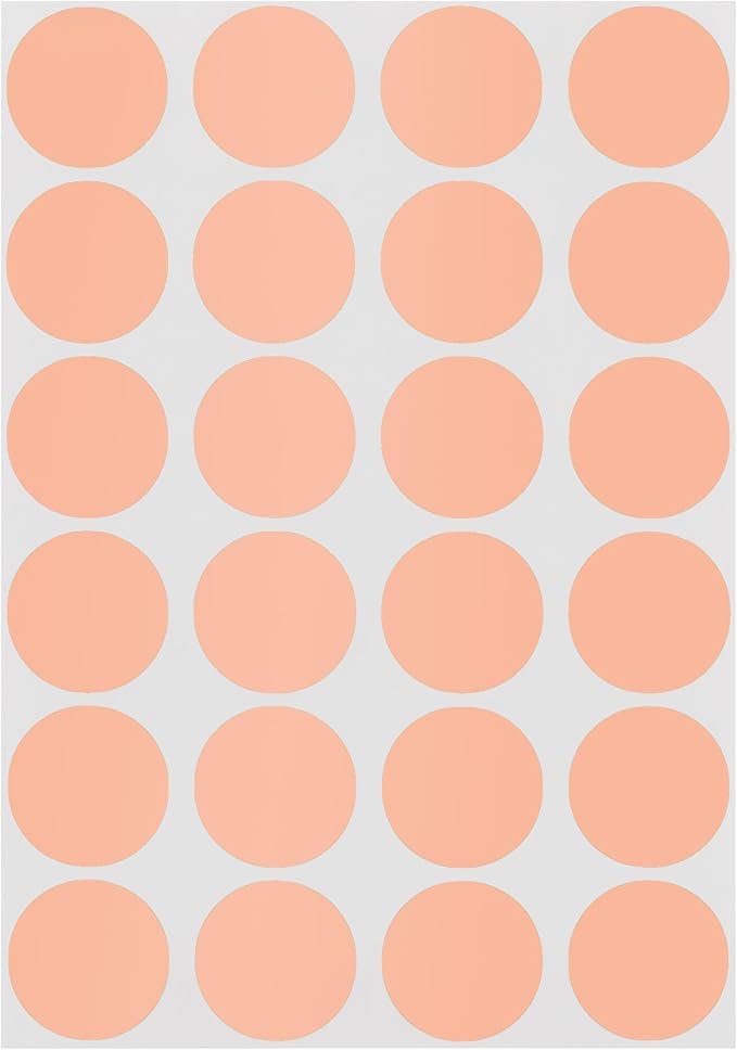 Apricot Dot Stickers, 3/4 Inch, 1008/Pack | Semi-Gloss Paper Circle Labels for Offices, Retail, Classrooms, and Warehouses. Made in USA