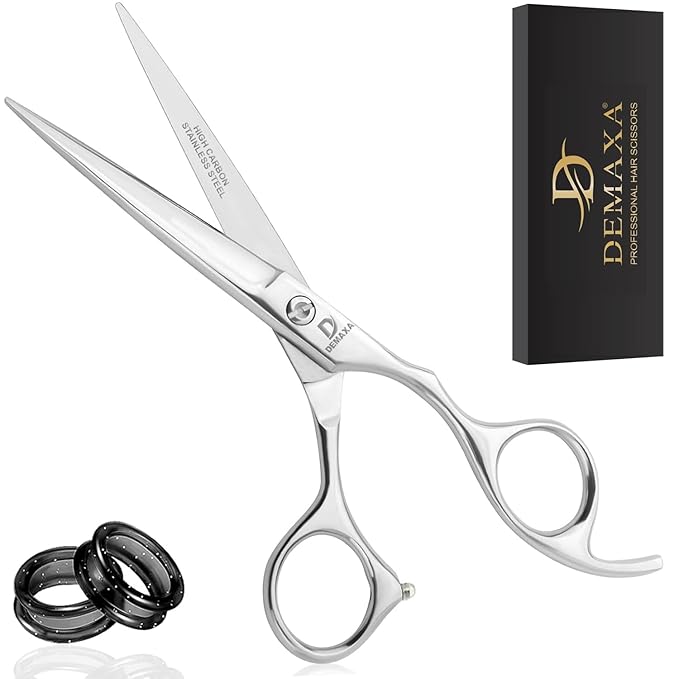 6.5" Premium Hair Scissors Professionally Sharp Barber Shears - High Carbon Steel Hair Cutting Scissors with Smooth Sharp Edge Blades - Hair Trimming Shears for women Salon & Personal Use