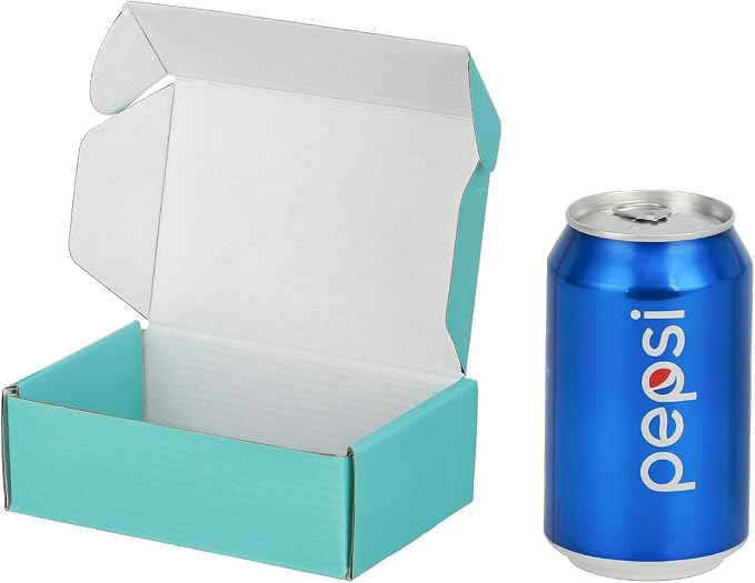 50 Pack 6x4x2 inches Shipping Boxes Teal, Corrugated Small Cardboard Boxes for Mailing Packing