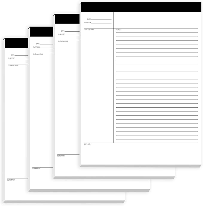 4 Pack Notepads 8.5 x 11 Inches, 200 Sheets College Ruled Legal Pads Lined Paper Writing Pads, White Note Pads Notebook for Office Business School College Supplies, 50 Sheets/Pad