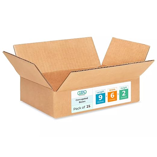 Small Moving & Shipping Boxes 9"L x 6"W x 2"H (25-Pack) - Extra Strength 200 lb vs Regular - USA-Made Corrugated Durable Packing Boxes - Cardboard Shipping Box for Small Business by IDL Packaging | Extra Strength 200 lb vs Regular - Corrugated Durable ...