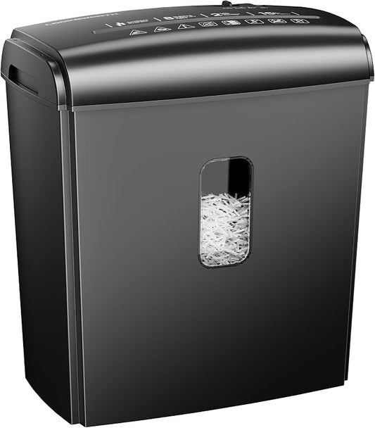 Locksworth 8-Sheet Micro Cut Shredder for Home Office, 4 Gallons Bin P-4 High Security Shredders for Papers/Credit Cards/Staples/Clips, Small Commercial Paper Shredder with Transparent Window