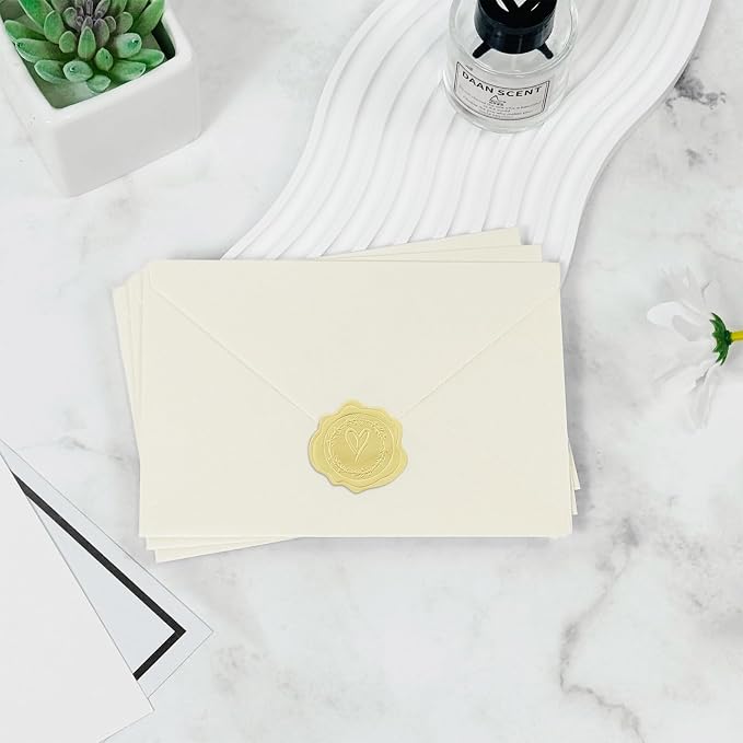 50 PCS Pearl Ivory 4x6 Envelopes for Invitations, A4 Wedding Envelopes | white Shimmer Envelopes for Invitation,Perfect for Wedding Invitation Cards,Birthday RSVP Invite,4.25 x 6.25 inches