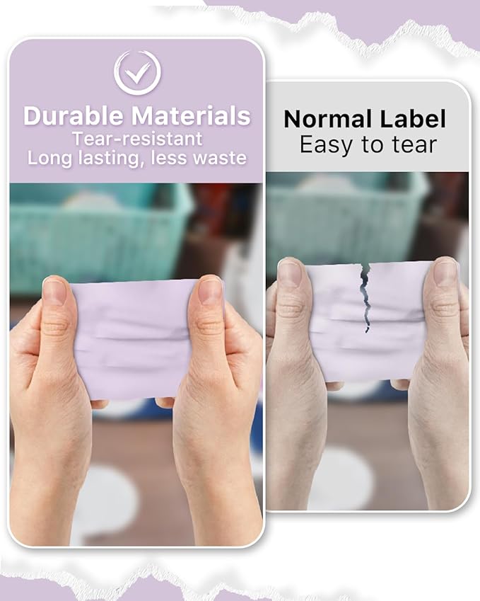 iEager 3" x 2" Thermal Labels, Rectangle Thermal Printer Stickers, Self-Adhesive Durable Sticker with Perforation Line, 500 Labels/Roll, Purple