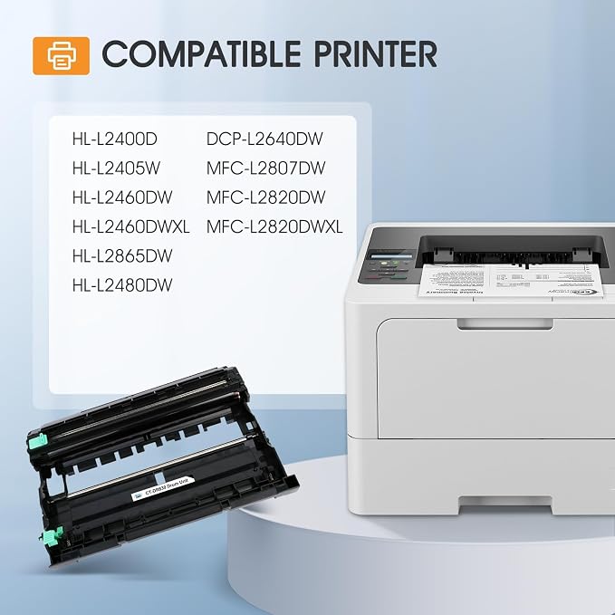 DR830 Drum Unit DR-830 for Brother DR 830 Drum Unit HL-L2460DW Printer | Compatible for HL-L2460DW HL-L2405W DCP-L2640DW HL-L2400D HL-L2460DWXL HL-L2865DW HL-L2480DW MFC-L2807DW Printer (2-Pack)