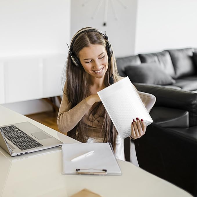6x10 Inch White Bubble Mailers 40 Pack Self-Seal Poly Padded Envelopes Suitable for Small Businesses to Package and Mail Jewelry Cosmetics, Electronic Products, Cards (White, 6x10-40)