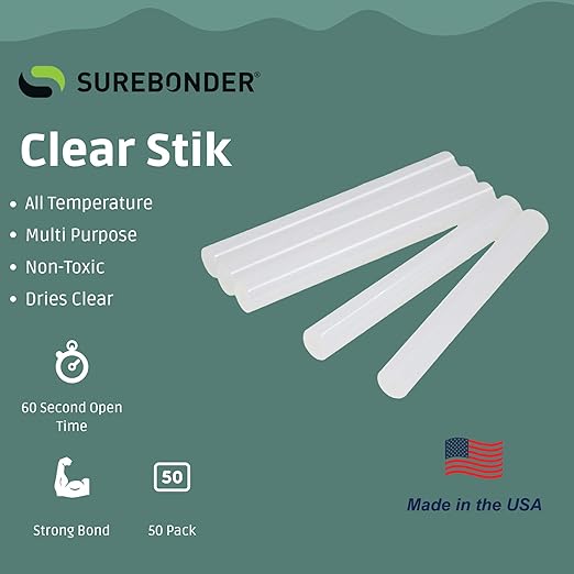Surebonder Full Size All Purpose Clear 4" Hot Glue Sticks - DT-50 (Pack of 2)