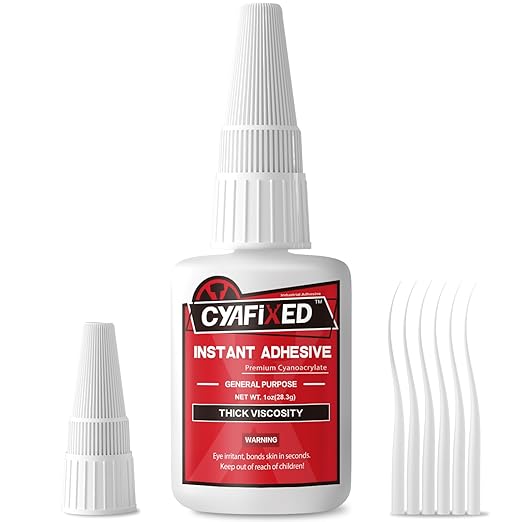 Super Glue Thick 1oz, Clear Heavy Duty CA Glue Repair Shoe Sole Wood Furniture Ceramic 3D Printer, All Purpose Cyanoacrylate Adhesive for Plastic Glass Metal Craft Leather, Instant Bonding Superglue