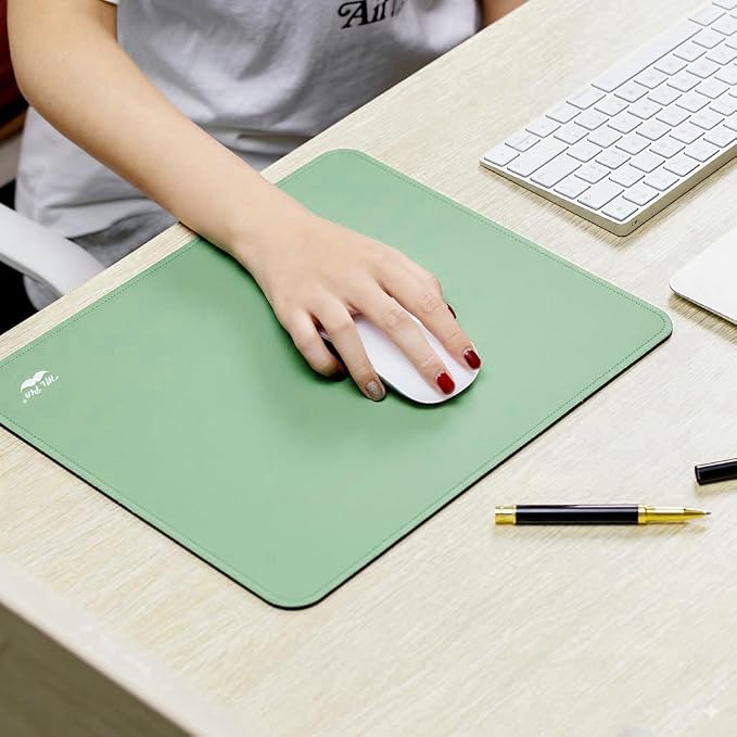 Mr. Pen- Mouse Pad with Anti-Fray Stitched Edges, 12.5"x 10.5", 2 Pack | Light Green, Computer & Gaming Mouse Mat for Laptop, Office & Home, Anti-Slip Rubber Base, Spill-Resistant Surface