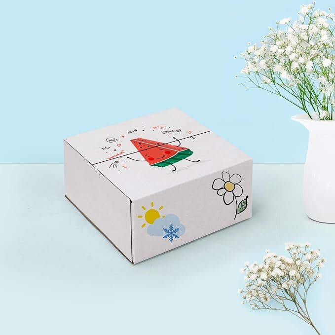 25-Pack Shipping Boxes 6x6x3 Inches, White | Corrugated Cardboard Box for Business Packing, Shipping, and DIY, Easy to Fold and Assemble