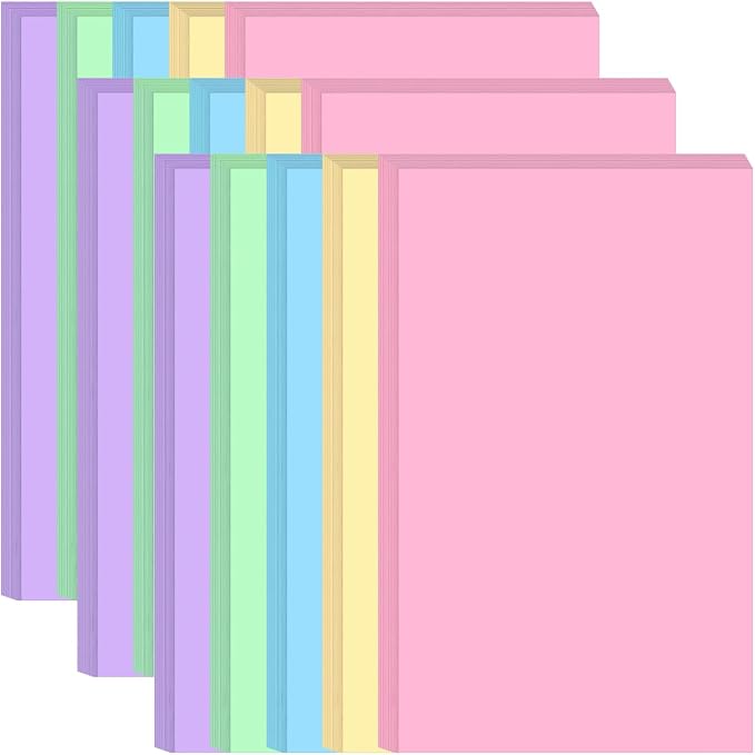 (3-Pack) 8.5" x 14" Colored Copy & Print Paper - 150 Sheets/300 Pages 5 Colors Rainbow Printer Paper, 20 lb Legal Size Colored Origami Paper in Office/School/Home