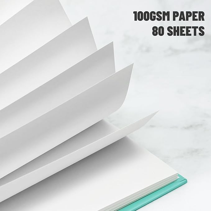 Blank Spiral Notebook B5 Mint Green Hardcover Sketch Book -7.48" X 10.18" 4 Pack unlined Journal for Drawing,160 Pages 100GSM Thick Paper for Note Taking School Office