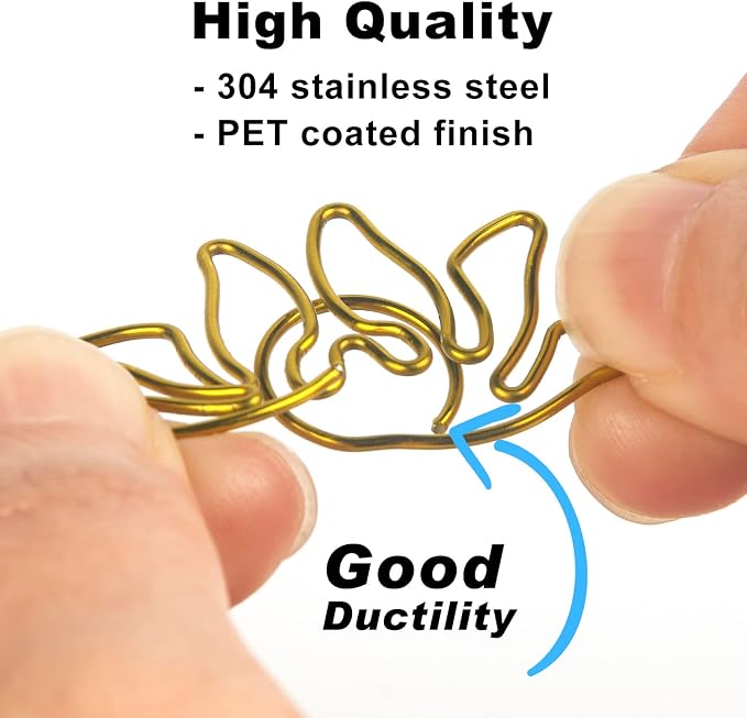Plant Shaped Paper Clips 80-Count: 16 Cute Funny Paper Clips Assorted Colors - Rust-Resistant - Holds 50 Sheets Fun Office Supplies Bookmark Clips School Home